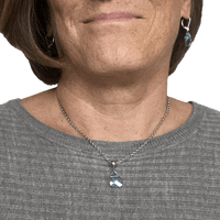 Aquamarine Swarovski Crystal Necklace - Creative Jewelry by Marcia - Asymmetrical Jewelry - Timeless Jewelry